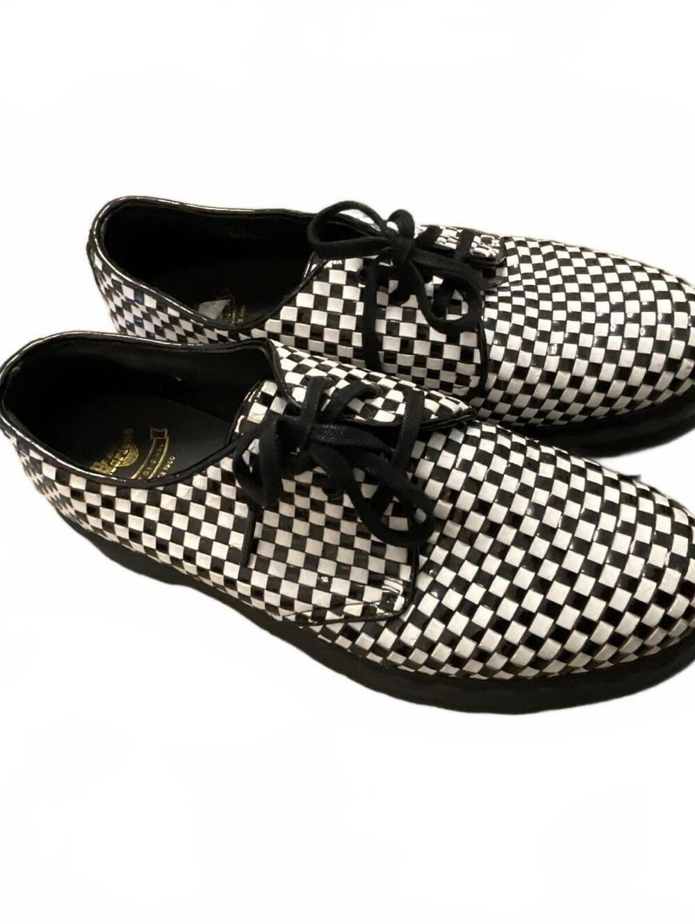 Dr Marten Black And White Checkerboard Lace Up Shoes